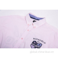 China men's soft cotton pink long sleeve embroidery shirt Factory